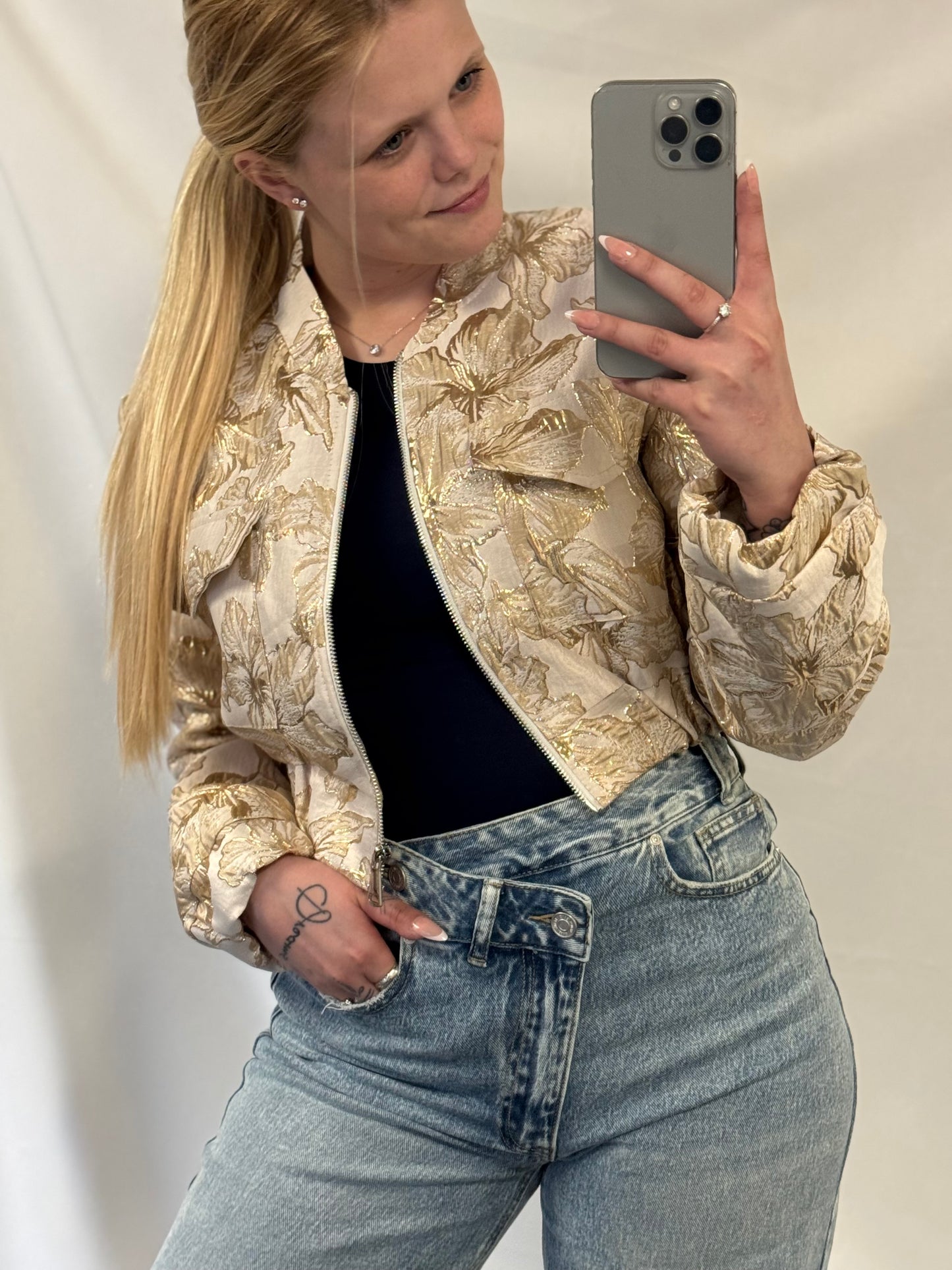 Golden Cropped Bomber