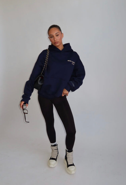 Work From Home Hoodie Navy