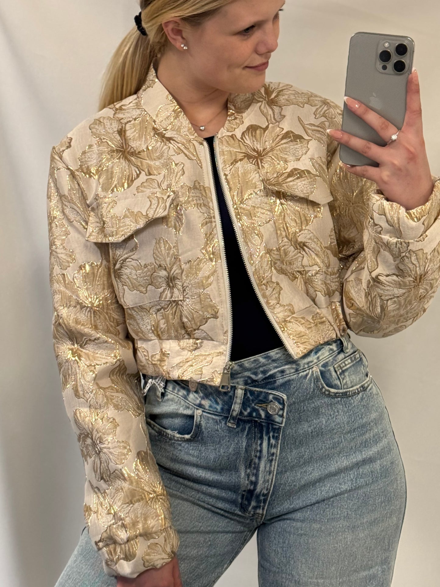 Golden Cropped Bomber