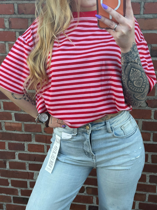 Stripe T-Shirt Roze