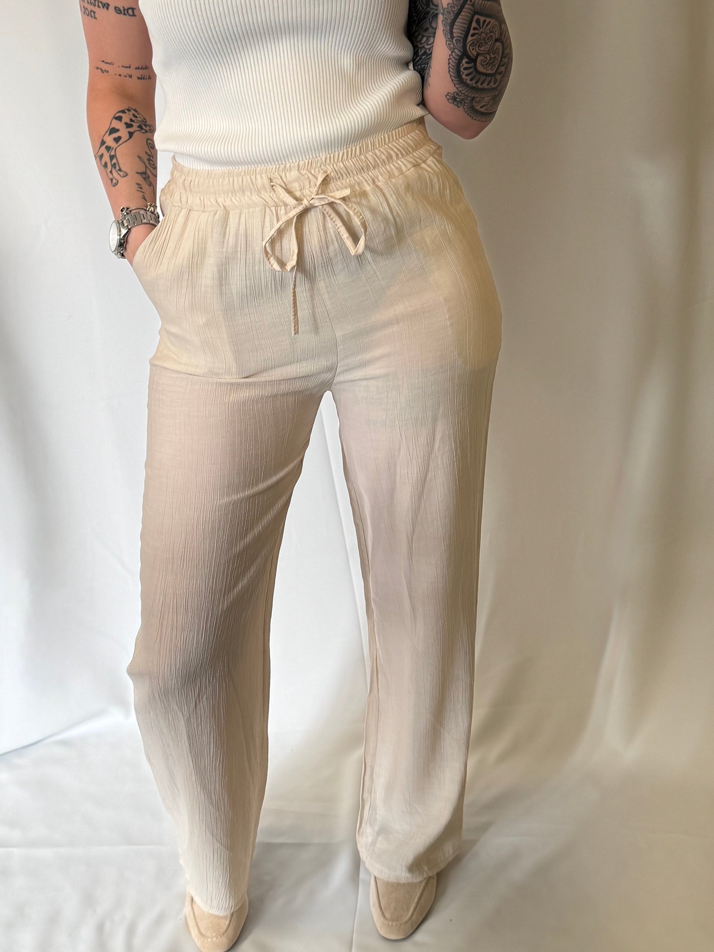 Evi Wide Leg Beige