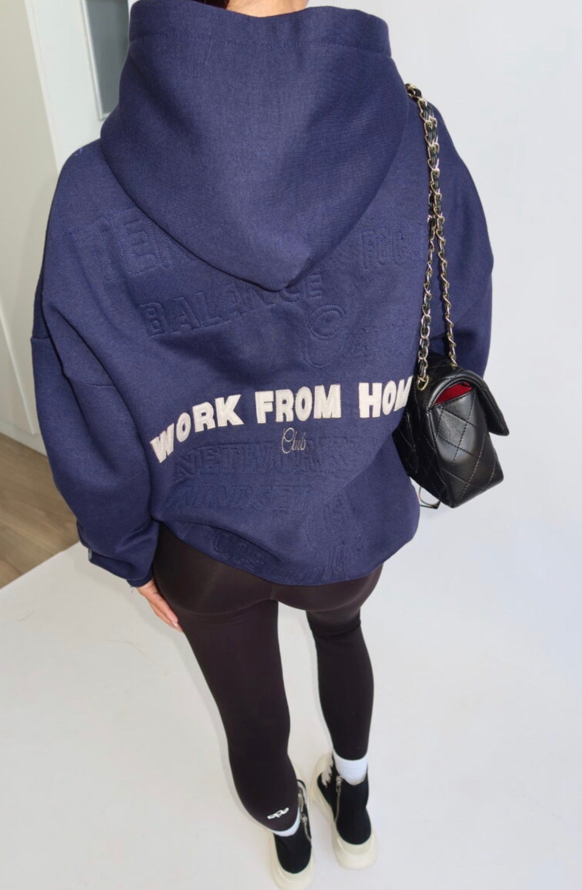Work From Home Hoodie Navy