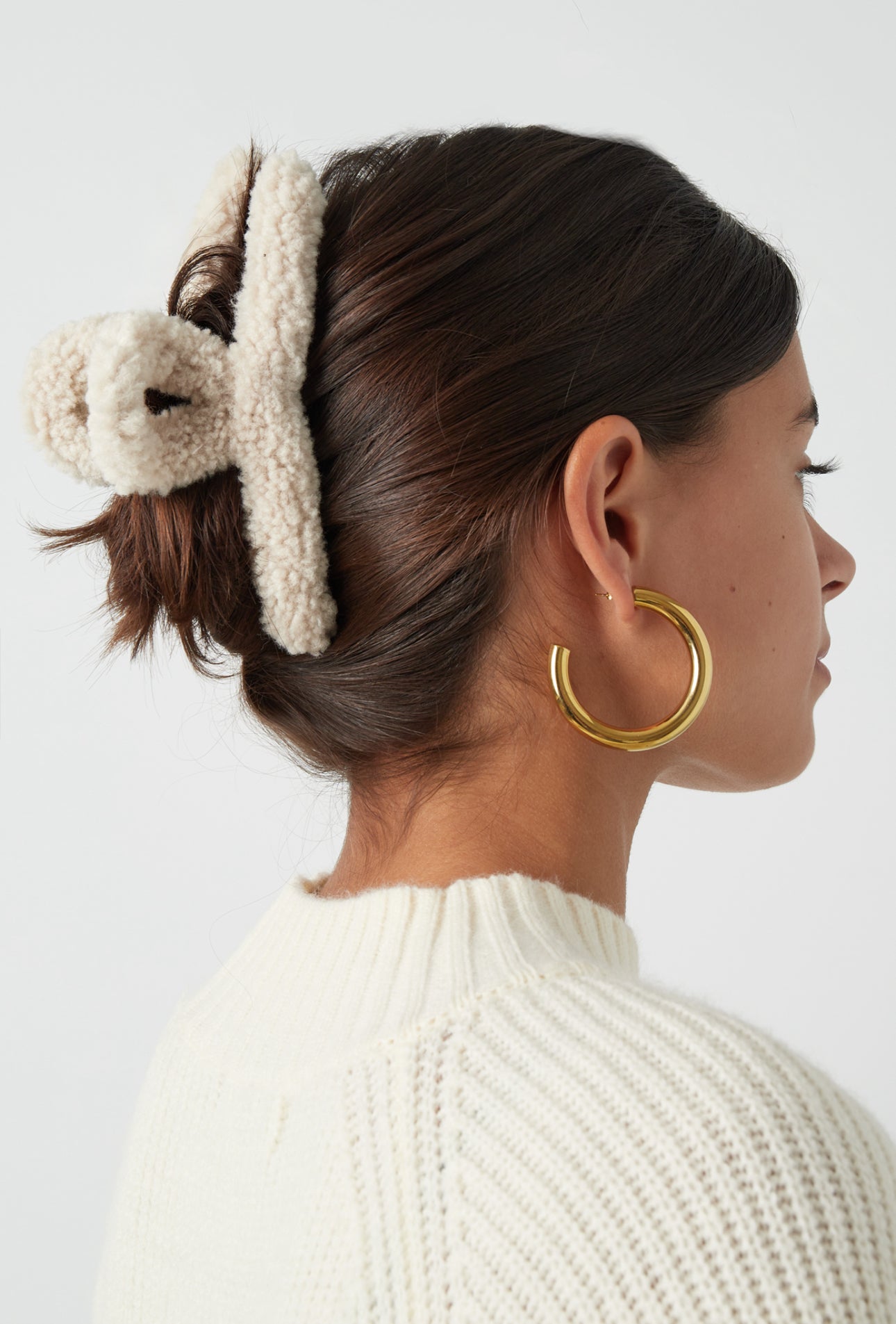 Teddy Haarclip Beige