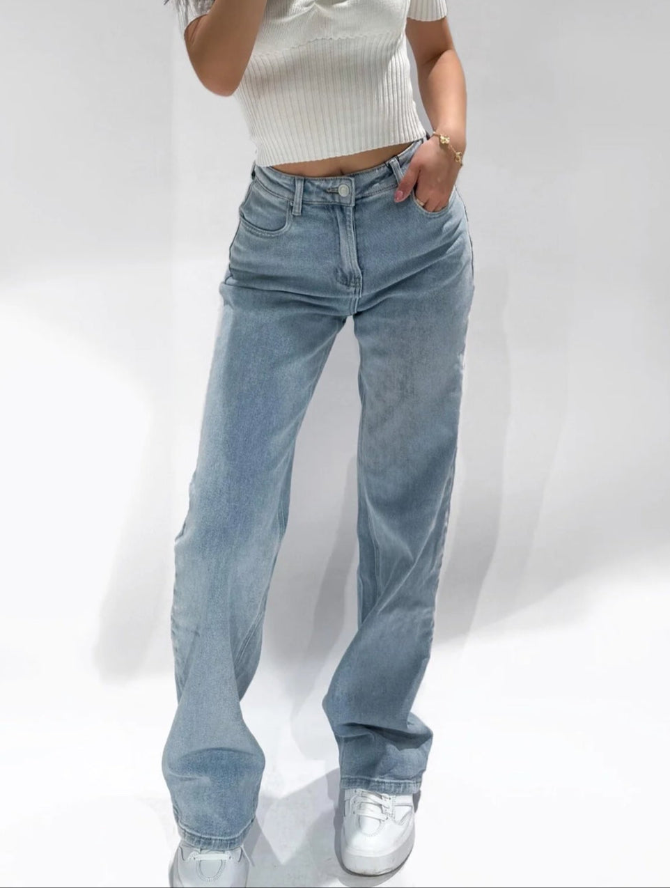 Straight Leg Jeans Stretch Light