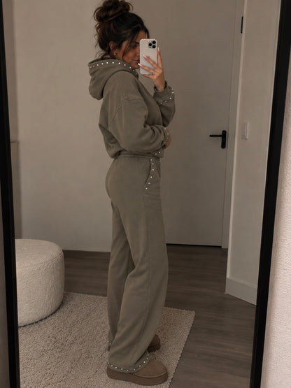 Studs Hoodie Olive
