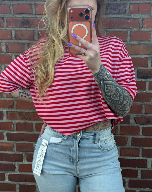Stripe T-Shirt Roze