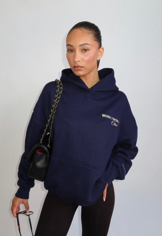 Work From Home Hoodie Navy