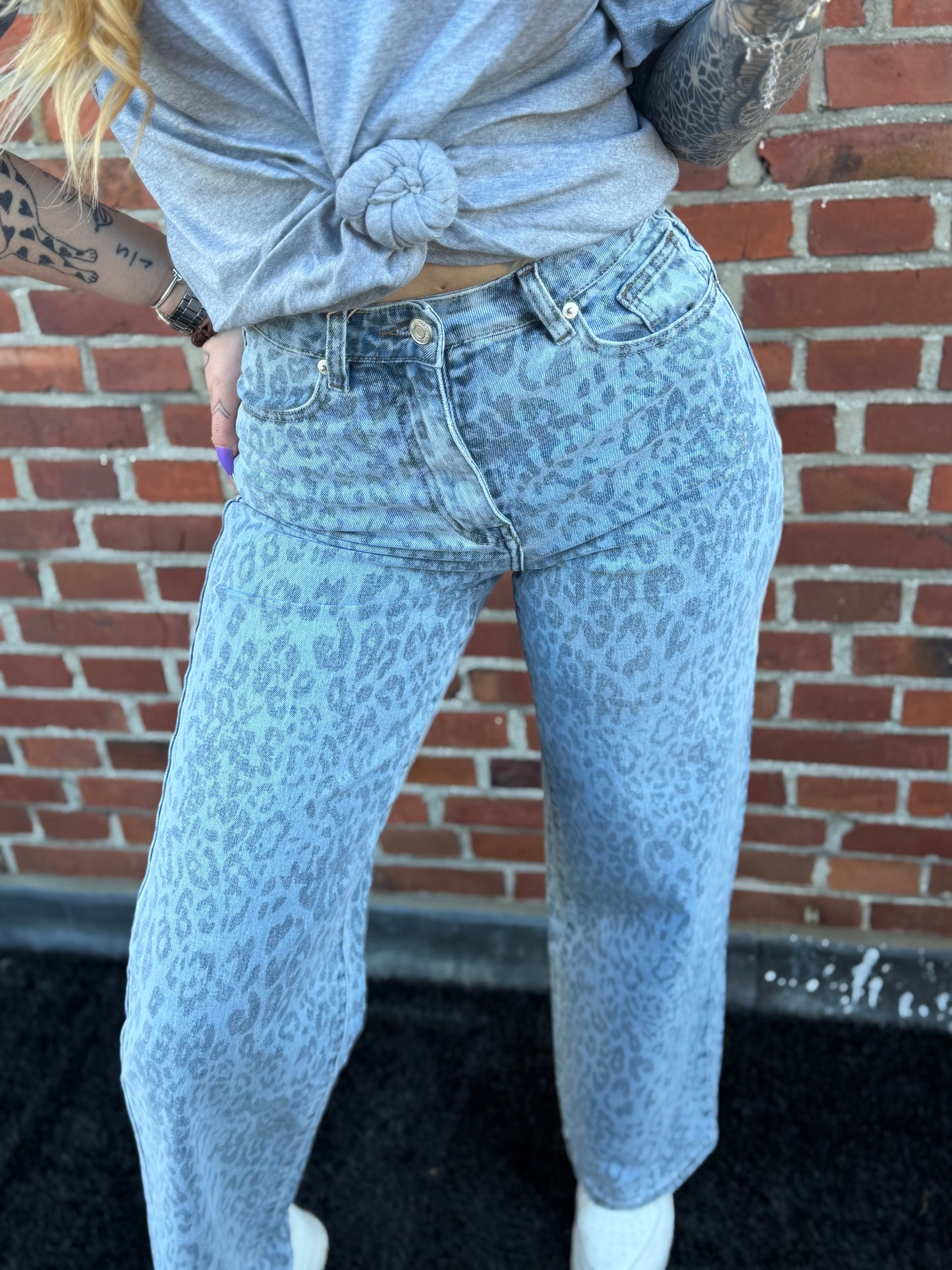 Denim Leopard Jeans