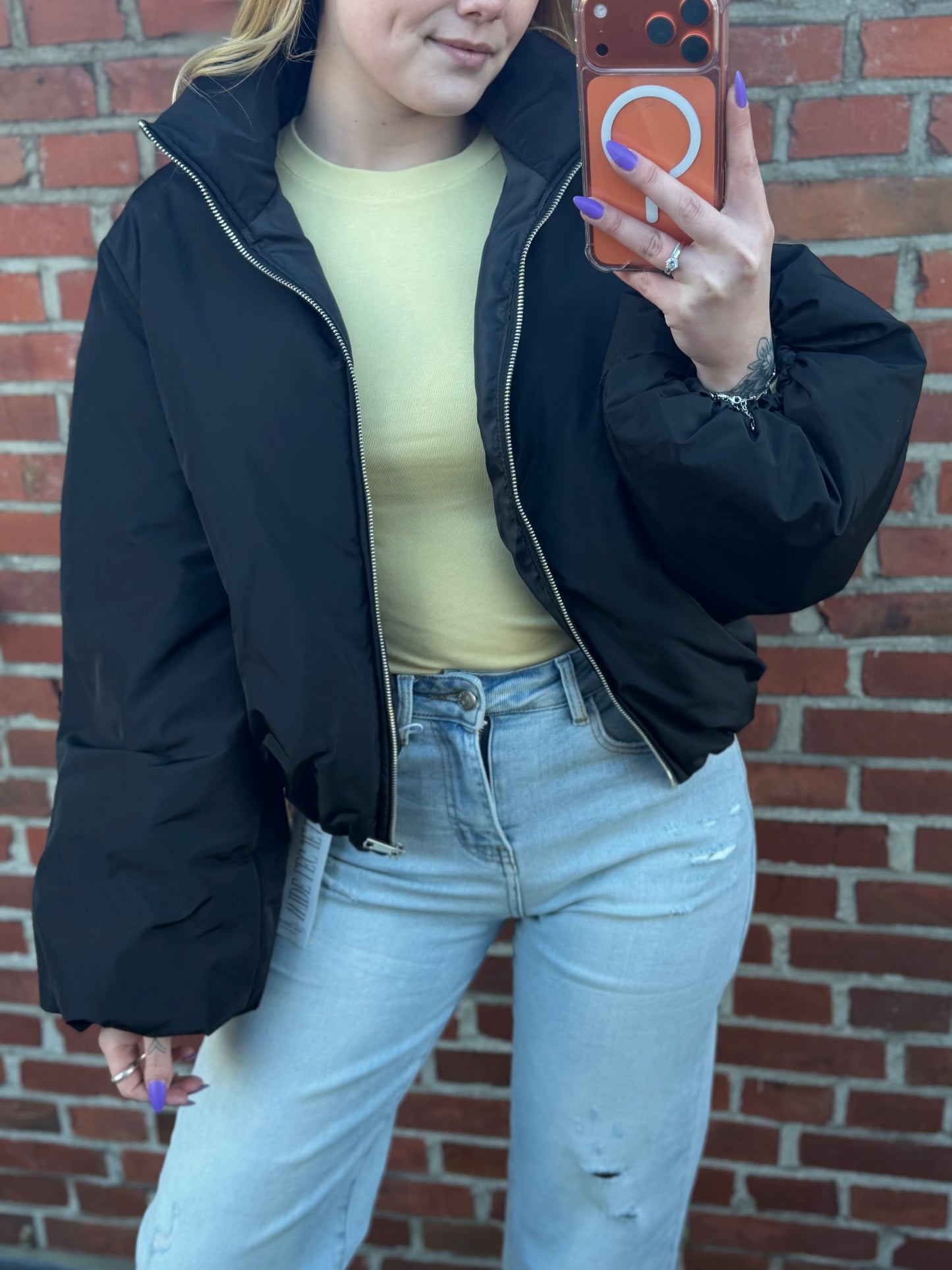 Puffer Bomber Zwart