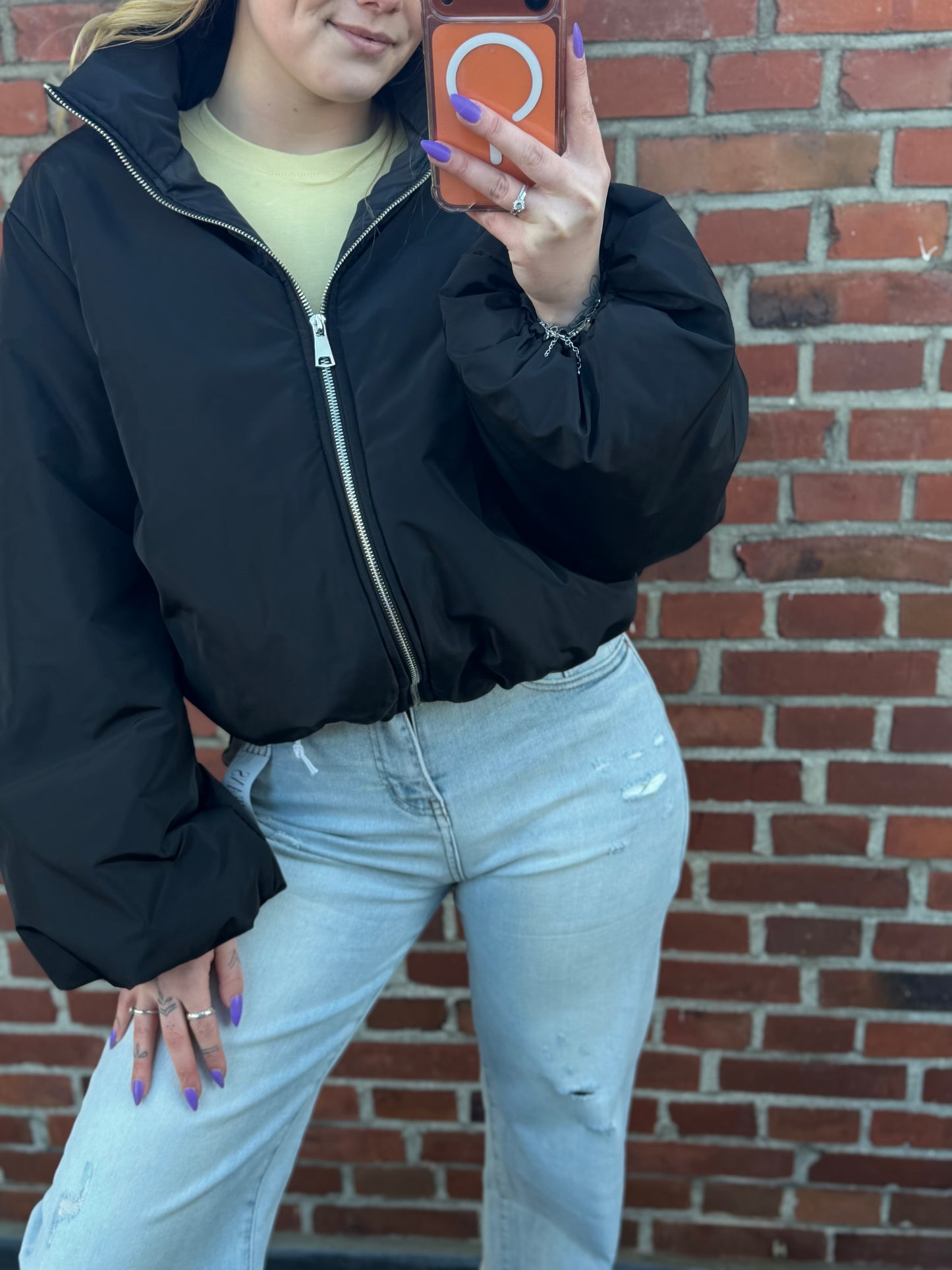 Puffer Bomber Zwart