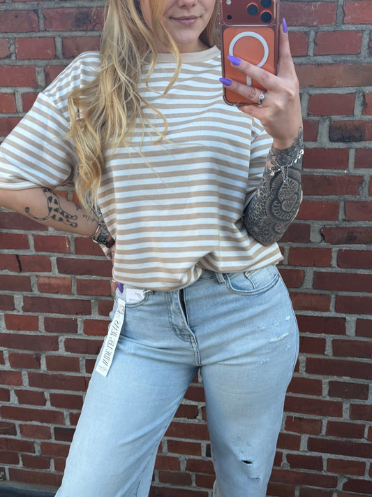 Stripe T-Shirt Beige
